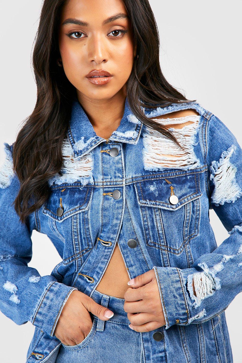 Ripped on sale denim vest